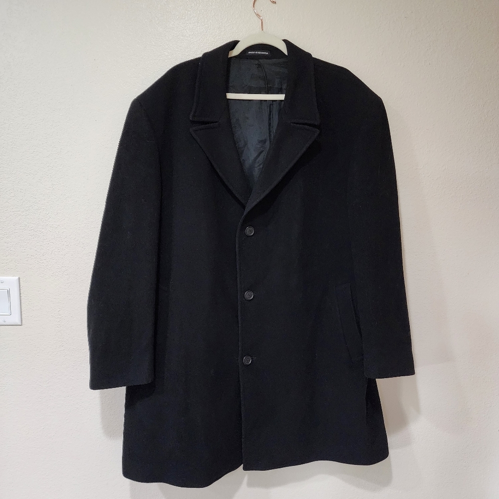 Vintage Ralph Lauren Pea Coat Jacket Single Breasted Wool Classic Preppy size XL